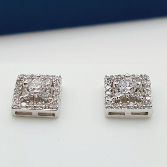 "925 Sterling Silver Plated CZ Earrings, EVBRS460 - Picture 3 of 9